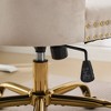 Sapphtopaz Velvet Office Chair with Tufted Button, Adjustable Upholstered Swivel Desk Chair with Metal Base, Vanity Chair for Office, Bedroom - 3 of 4