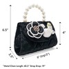 Girls Velvet Bloom Handbag – Quilted Velvet Purse with Pearl Handle, Floral Charms & Detachable Strap | Dress-Up, Parties & Gifting - 4 of 4