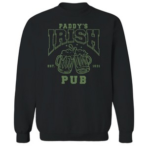 Rerun Island Men's Paddys Irish Pub V2 Long Sleeve Graphic Cotton Sweatshirt - 1 of 1