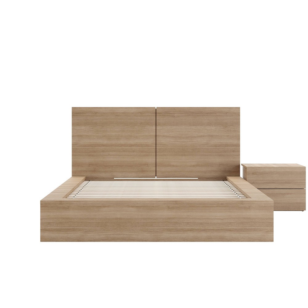 Photos - Bedroom Set Nexera Queen 3pc James  Brown Oak