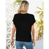 Coolmee Womens V Neck Summer Pullover Sweater Vests Cap Sleeve Tops Casual Loose Fit Lightweight Knit Vest Tops - 4 of 4