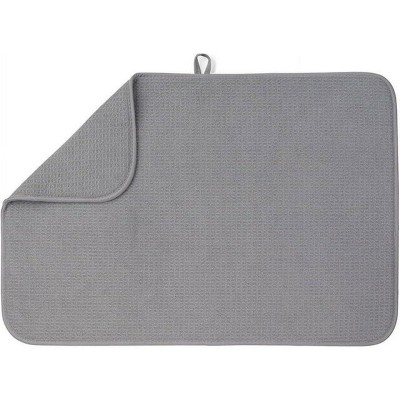 LunaLulinlk Microfiber Dish Drying Mat, Absorbent Kitchen Sink Mat, 24” x 17”, XXL, Gray