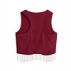 Nlife Womens Western Sparkly Fringe Sleeveless Crop Tops Cowgirl Going Out Cropped Tank Tops with Glitter Tassel - 4 of 4