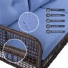 Aukfa 4-Piece Outdoor Wicker Patio Furniture Set with Swivel Chairs and Cushions, 5-Person Conversation Sofa Set with Coffee Table - 3 of 4