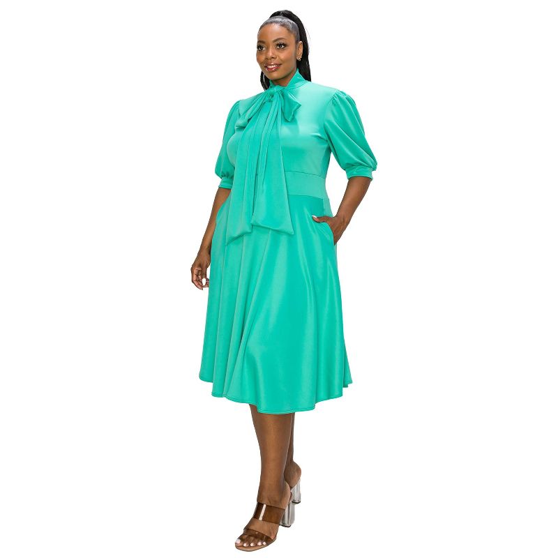 L I V D Women's Carina Donna Flare Dress w/ Pockets, 2 of 4