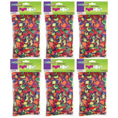 Creativity Street® Pom Pons, Color Splash, 1", 100 Per Pack, 6 Packs