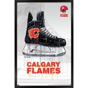 Trends International NHL Calgary Flames - Drip Skate 21 Framed Wall Poster Prints - 1 of 4