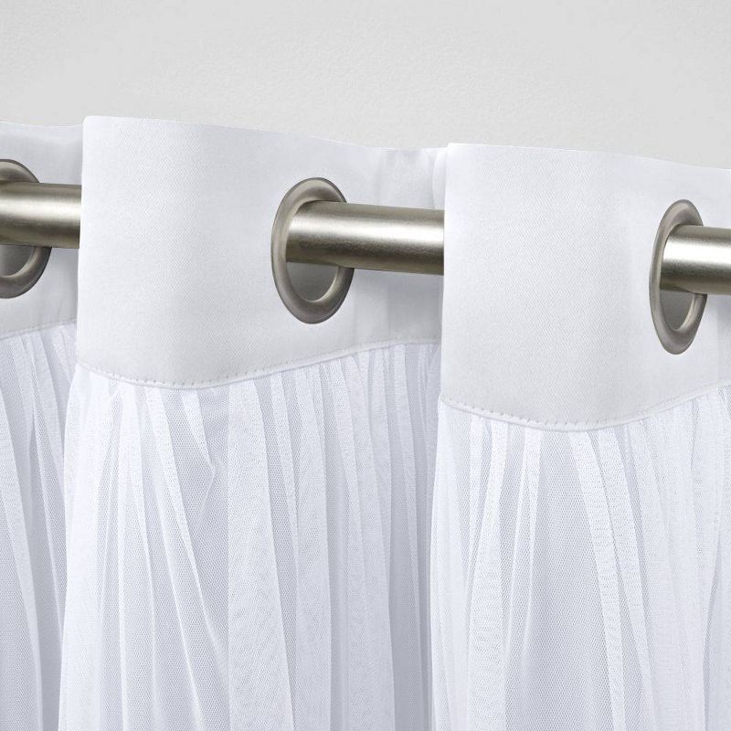 18&#34;x52&#34; Catarina Layered Window Valance Room Darkening Blackout and Sheer Grommet Top White - Exclusive Home, 3 of 5
