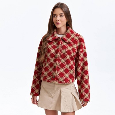Женские куртки Wild Fable Women's Fleece Coat - Wild Fable™ Red Diamond Print L — фото 5