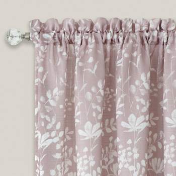 GoodGram Watercolor Lillies & Cherry Blossoms Floral Charlotte Pastel Semi Sheer Single Window Curtain Panel