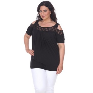 Women's Plus Size Cut Out Shoulder Bexley Tunic Top - White Mark - 1 of 3