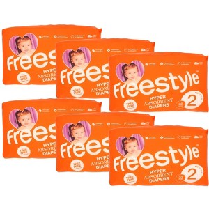 Freestyle Hyper Absorbent Diapers Size 2 - Case of 6 packs of 32 ct - 1 of 4