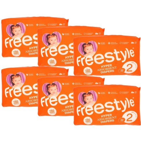 Freestyle Hyper Absorbent Diapers Size 2 - Case of 6 packs of 32 ct - image 1 of 4