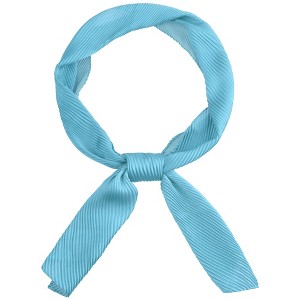 INSPIRE CHIC Women's Solid Contrast Color Pleated Long Satin Neck Scarves 49.2"x4.3" 1 Pc - 1 of 4