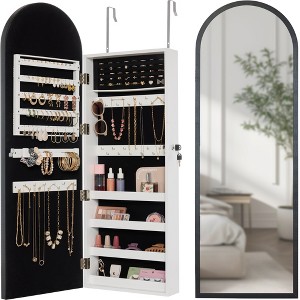 Best Choice Products Door/Wall Mounted Arch Mirror Jewelry Armoire, w/ Metal Frame, Lockable Door - 1 of 4