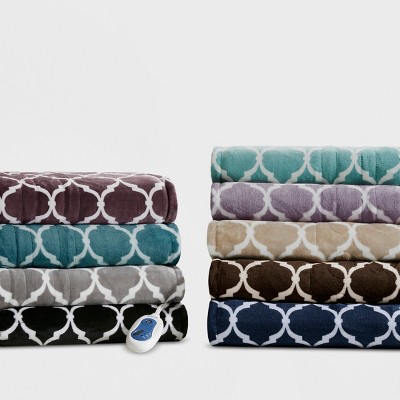 Teal Ogee Oversized Electric Heated Throw Blanket 60x70"