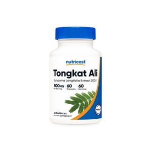 Nutricost Tongkat Ali 200:1 Capsules (500 MG) (60 Capsules) - 1 of 4