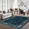 2x6 Modern Bordered Indoor Runner Rug, Machine Washable Runners, Contemporary Geometric Accent Rugs, Non Slip Non Shedding Carpet - 3 of 4