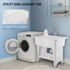 Karl Home 32 x 22 in. Utility Sink Laundry Tub with Faucet and Shelf & Drainboard in White - 2 of 4