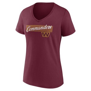 NFL Washington Commanders Women's Short Sleeve V-Neck T-Shirt - 1 of 3