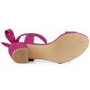 Allegra K Women's Back to College Open Toe Ankle Tie Back Block Heels Sandals - 4 of 4