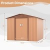 Bencmate Storage Sheds Outdoor Storage Room With All-Weather Design Metal Tool Shed For Backyard, Patio, Lawn, Brown, 101.18"*100.39"*70.28" - 3 of 4