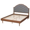 Baxton Studio Queen Ardelle Fabric and Wood Platform Bed Gray/Walnut Brown - 4 of 4