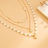 HTUTWOO Gold Heart Pendant Necklace, Faux Pearl Beaded Choker, Layered Necklaces, Stackable Jewelry Gift for women - 3 of 4