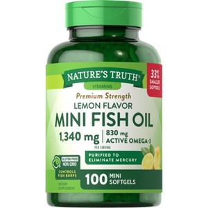 Nature's Truth Mini Fish Oil Omega 3 1340mg | 100 Softgels - 1 of 4