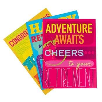 Paper Junkie 3-Pack Large Jumbo Retirement Farewell Cards with Envelopes, 8.5 X 11 inches Letter-Size for Coworkers, Employee, Boss, 3 Designs