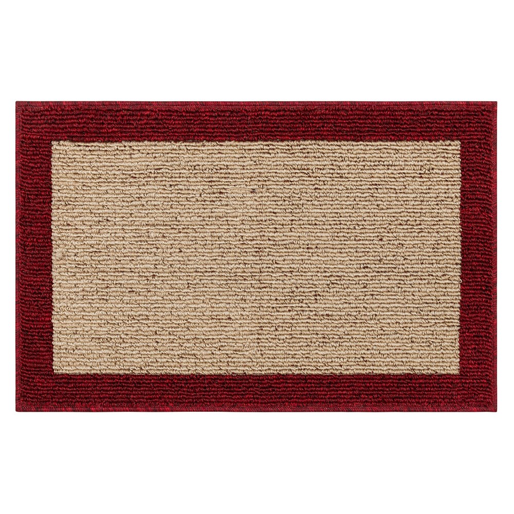  Madison Border Washable Accent Rug Red
