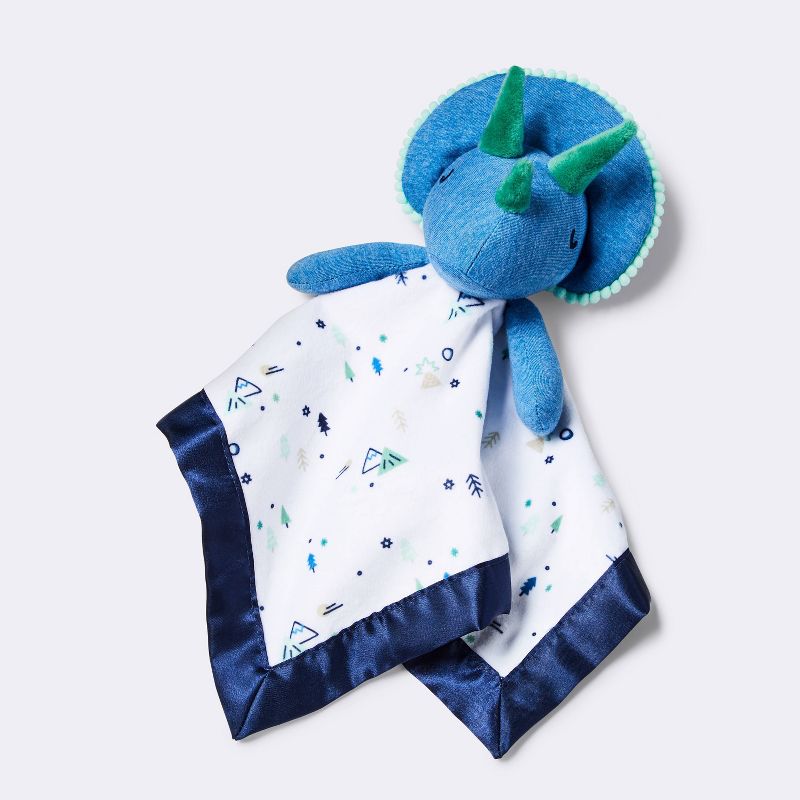 Small Security Blanket Blue Dino - Cloud Island&#8482; Blue/White, 1 of 5