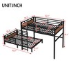 Full XL over Full XL Metal Bunk Bed/Metal Loft Bed,Separable Bunk Beds,with Raised Security Fence,Walnut Color - 4 of 4