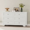 NicBex Wooden 6 Drawers Dresser,Vintage Style Dressers for Bedroom,Living Room,Hallway,Elegant Cabinet with Metal Handles,White Dresser - 3 of 4