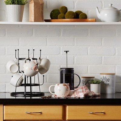 Whimsical White Ceramic Unicorn Mug Set, 4" x 5"