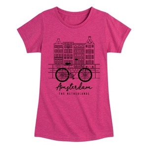 Girls' - Instant Message - Amsterdam Fitted Short Sleeve Graphic T-Shirt - 1 of 4