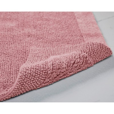 Pink Cotton Tufted Reversible Bathroom Rug Set - 17" x 24"