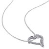 EVERLY JEWELRY | Sterling Silver Created White Sapphire Crossover Heart Pendant with Chain, 18 inc - 4 of 4