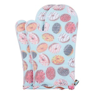 REGALWOVEN Set of 2 floral style with gripping of heat resistant waterproof easy to clean for kitchen baking and cooking Oven Mitts - 1 of 4