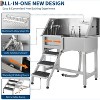38in Stainless Steel Dog Washing Station with Non-Slip Grate, Shower, Soap Box, Faucet, 220lbs Capacity Pet Grooming Bath Tub, Left Door - 3 of 4