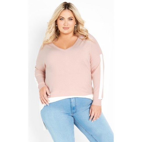 AVENUE | Women's Plus Size So Sweet Sweater - blush - 14W/16W