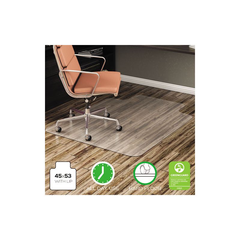 Alera All Day Use Non-Studded Chair Mat for Hard Floors, 45 x 53, Wide Lipped, Clear, 2 of 8