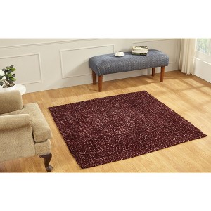 72" x 72" Chenille Tweed Collection Burgundy & Mauve Reversible Indoor Area Utility Square Rug - Better Trends - 1 of 4