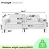 NicBex 74.02 Inch Linen Upholstered Couch 3-Seater Sofa with 2 Throw Pillows for Living Room,Office,Apartment - 3 of 4