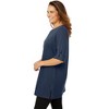Woman Within Plus Size Perfect Roll-Tab-Sleeve Notch-Neck Tunic - 4 of 4