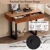 NicBex Rustic Solid Wood Entryway Table with Storage Drawers,Fluted Design Entryway Table with Metal Legs,Foyer Tables for Entryway,Hallway - 2 of 4