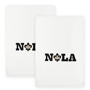 Linum Home Textiles Mardi Gras NOLA  - Embroidered Luxury 100% Turkish Cotton Hand Towels - 1 of 3