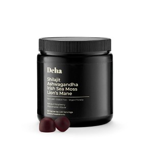 Deha Shilajit Gummies with Ashwagandha, Sea Moss - Raspberry Watermelon Flavor - Non-GMO, Gluten-Free, Vegan - 60 Gummies - 1 of 4