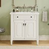 KWPZQEB 31" Vintage Bathroom Vanity with Sink, Farmhouse Vanity Cabinet with 2 Barn Doors & Adjustable Shelf, Wooden Bath Vanity Sink Combo - 2 of 4