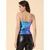 INSPIRE CHIC Women's Metallic Sleeveless Regular Fit Party Holographic Camisoles - 4 of 4